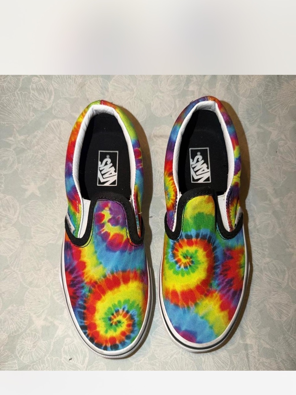 Vans Kids Slip-On Tie-Dye Canvas Sneakers - Rainbow Swirl